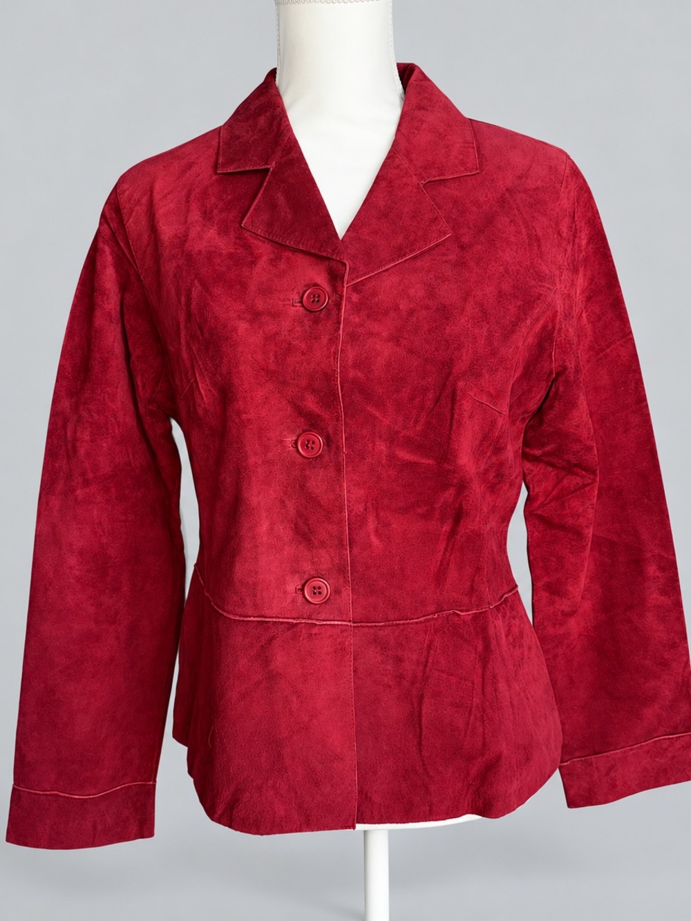 Brandon Thomas Burgundy Genuine Suede Leather Blazer M